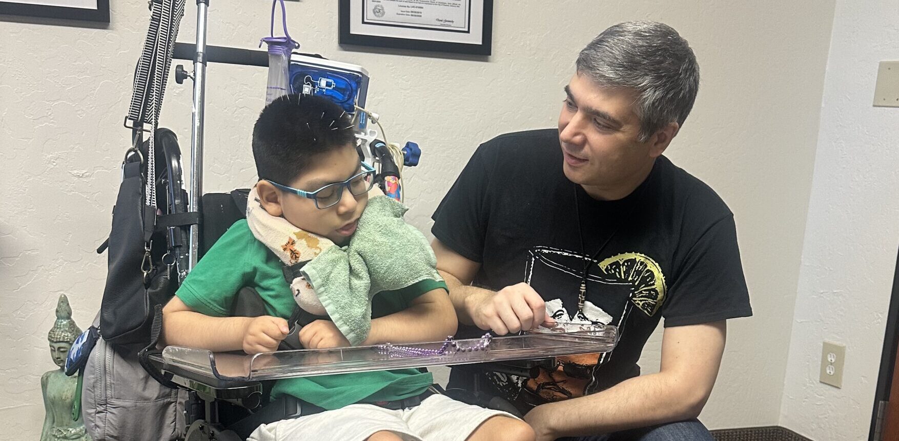 Child during gentle pediatric acupuncture session